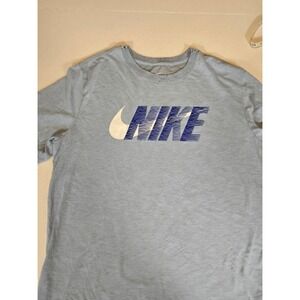 Nike The Nike Tee Dri-FIT T-Shirt Athletic Training Blue‎ White Size Large